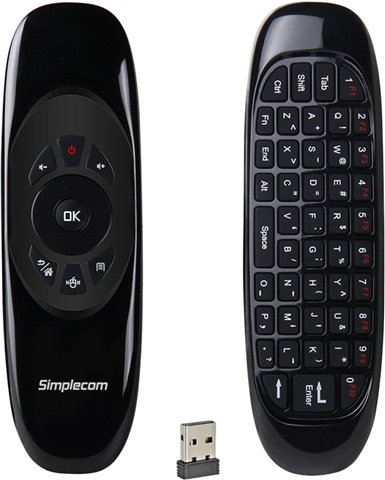 Simplecom RT100 Wireless Remote Air Mouse with Keyboard, B - CeX (AU ...