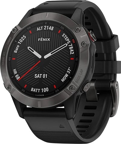 Garmin Fenix 6 Sapphire DLC Smartwatch Carbon Grey Black A