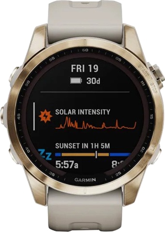 Garmin fēnix 7S Sapphire Solar GPS Watch - Cream Gold/Light Sand for sale  online