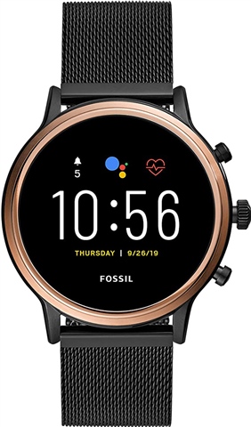 Fossil Gen Julianna HR FTW6036 Black Rose Gold/Smoke Steel