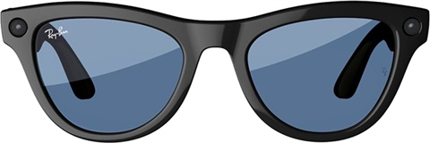 Raylen Color Ray-Ban Meta RW4010 Skyler, Shiny Black/Tint to Cerulean Blue, Standard ...