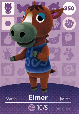 SUPER SALE! Elmer #350 Animal Crossing Amiibo Card (Horizon Series 4) – MINT Condition