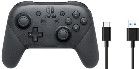 Nintendo Switch Mando Pro Negro + Cable USB C (NUEVO)
